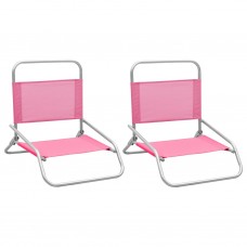 Salokāmi pludmales krēsli, 2 gab., rozā audums