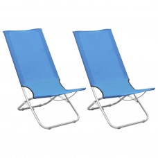 Salokāmi pludmales krēsli, 2 gab., zils audums