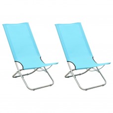 Salokāmi pludmales krēsli, 2 gab., tirkīzzils audums