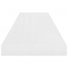 Sienas plaukts, spīdīgi balts, 90x23,5x3,8 cm, mdf