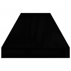 Sienas plaukts, spīdīgi melns, 90x23,5x3,8 cm, mdf