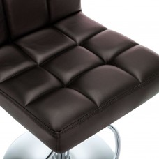 Bāra krēsli, 2 gab., brūna mākslīgā āda