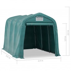 Garāžas telts, pvc, 2,4x3,6 m, zaļa