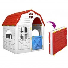 Bērnu rotaļu māja ar durvīm un logiem, saliekama
