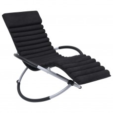 Sauļošanās krēsla matracis, melns zamšs