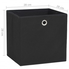Uzglabāšanas kastes, 10 gab., 28x28x28 cm, melns neausts audums