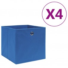 Uzglabāšanas kastes, 4 gab., 28x28x28 cm, zils neausts audums