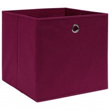 Uzglabāšanas kastes, 10 gab., 28x28x28 cm, tumši sarkans audums