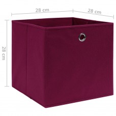Uzglabāšanas kastes, 10 gab., 28x28x28 cm, tumši sarkans audums
