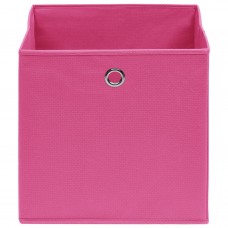 Uzglabāšanas kastes, 10 gab., 28x28x28 cm, rozā neausts audums