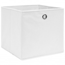 Uzglabāšanas kastes, 10 gab., 28x28x28 cm, balts neausts audums