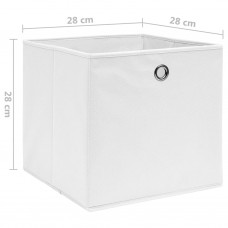 Uzglabāšanas kastes, 10 gab., 28x28x28 cm, balts neausts audums