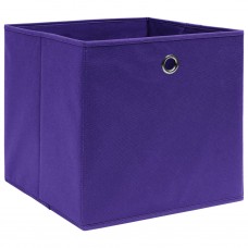 Uzglabāšanas kastes, 4 gb., 28x28x28 cm, violets neausts audums
