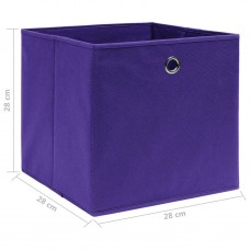 Uzglabāšanas kastes, 4 gb., 28x28x28 cm, violets neausts audums