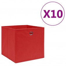 Uzglabāšanas kastes, 10 gb., 28x28x28cm, sarkans neausts audums