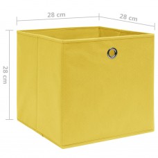 Uzglabāšanas kastes, 10 gab., 28x28x28 cm, dzeltens audums