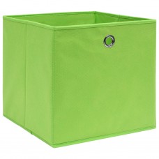 Uzglabāšanas kastes, 10 gab., 28x28x28 cm, zaļš neausts audums