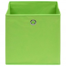 Uzglabāšanas kastes, 10 gab., 28x28x28 cm, zaļš neausts audums