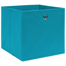 Uzglabāšanas kastes, 10 gab., 28x28x28 cm, zils neausts audums