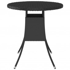 Dārza galds, 70x70x73 cm, melna pe rotangpalma
