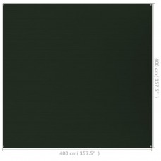 Telts paklājs, 400x400 cm, tumši zaļš, hdpe