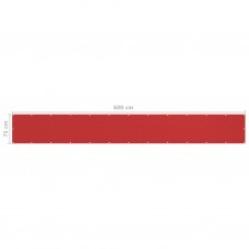 Balkona aizslietnis, 75x600 cm, sarkans hdpe