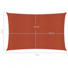 Saulessargs, 160 g/m², sarkanbrūns, 2x4 m, hdpe