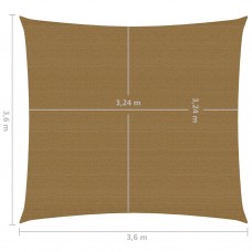 Saulessargs, 160 g/m², pelēkbrūns, 3,6x3,6 m, hdpe