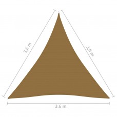 Saulessargs, 160 g/m², pelēkbrūns, 3,6x3,6x3,6 m, hdpe