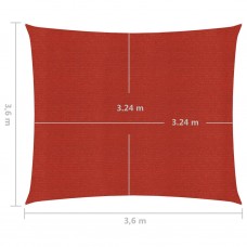 Saulessargs, 160 g/m², sarkans, 3,6x3,6 m, hdpe