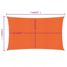 Saulessargs, 160 g/m², taisnstūra forma, oranžs, 4x7 m, hdpe