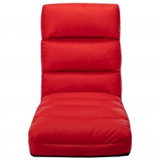 Salokāms grīdas krēsls, sarkana mākslīgā āda