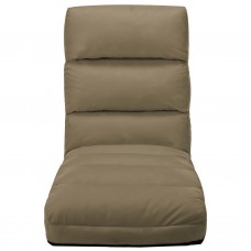 Salokāms grīdas krēsls, kapučīno krāsas mākslīgā āda