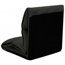 Salokāms grīdas krēsls, melna mikrošķiedra