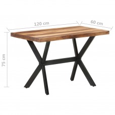 Virtuves galds, 120x60x75 cm, masīvkoks ar medus apdari