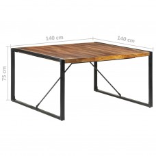 Virtuves galds, 140x140x75 cm, masīvkoks ar rožkoka apdari