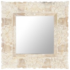 Spogulis, balts, 50x50 cm, mango masīvkoks