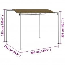 Dārza nojume, 3x2,4 m, pelēkbrūna, 180 g/m²