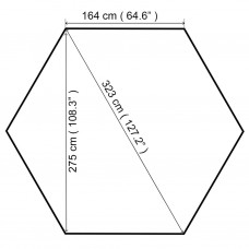 Dārza nojume, 323x275x265 cm, balta, 180 g/m²