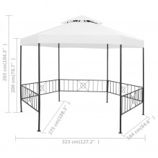 Dārza nojume, 323x275x265 cm, balta, 180 g/m²