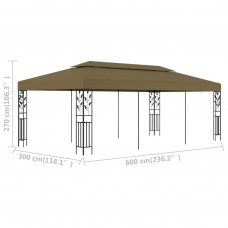 Dārza nojume, 6x3 m, pelēkbrūna, 180 g/m²