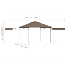 Nojume ar 2 izvelkamiem jumtiem, 3x3x2,75m, pelēkbrūna,180 g/m²