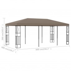 Dārza nojume, 6x3 m, pelēkbrūns audums