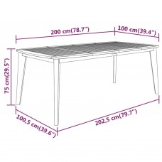 Dārza galds, 200x100x75 cm, akācijas masīvkoks