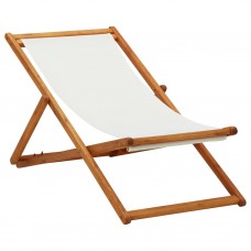 Saliekams pludmales krēsls, eikalipta koks, krēmbalts audums
