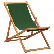 Saliekams pludmales krēsls, eikalipta koks, zaļš audums