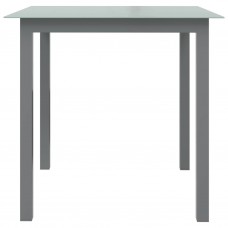 Dārza galds, gaiši pelēks, 80x80x74 cm, alumīnijs un stikls