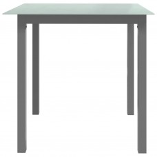 Dārza galds, gaiši pelēks, 80x80x74 cm, alumīnijs un stikls