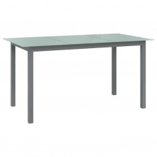 Dārza galds, gaiši pelēks, 150x90x74 cm, alumīnijs un stikls