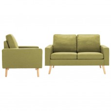 2-daļīgs dīvānu komplekts, zaļš audums